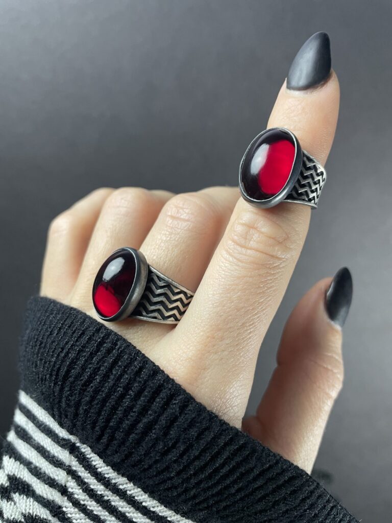 hypnovamp rose cut gemstone rings haunted happenings marketplace salem ma 1 768x1024