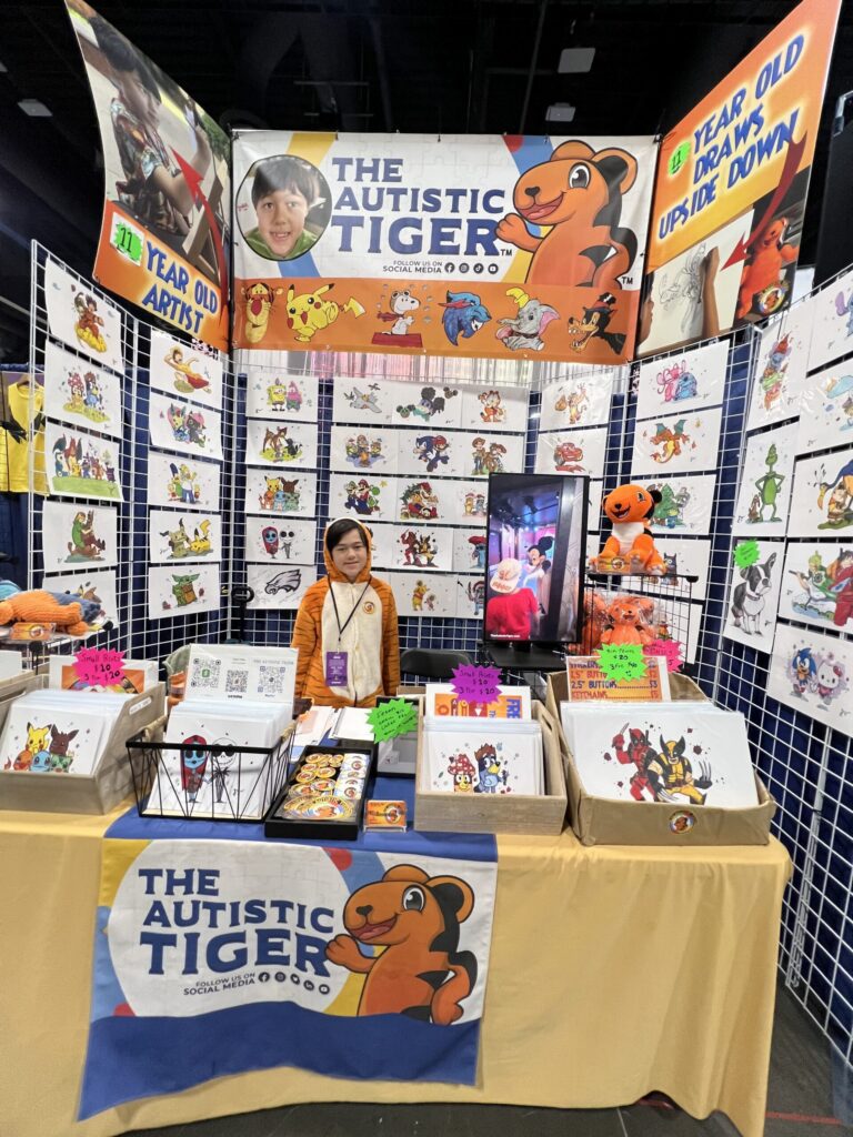 the autistic tiger original art haunted happenings marketplace salem ma booth 1 scaled 1 1 768x1024