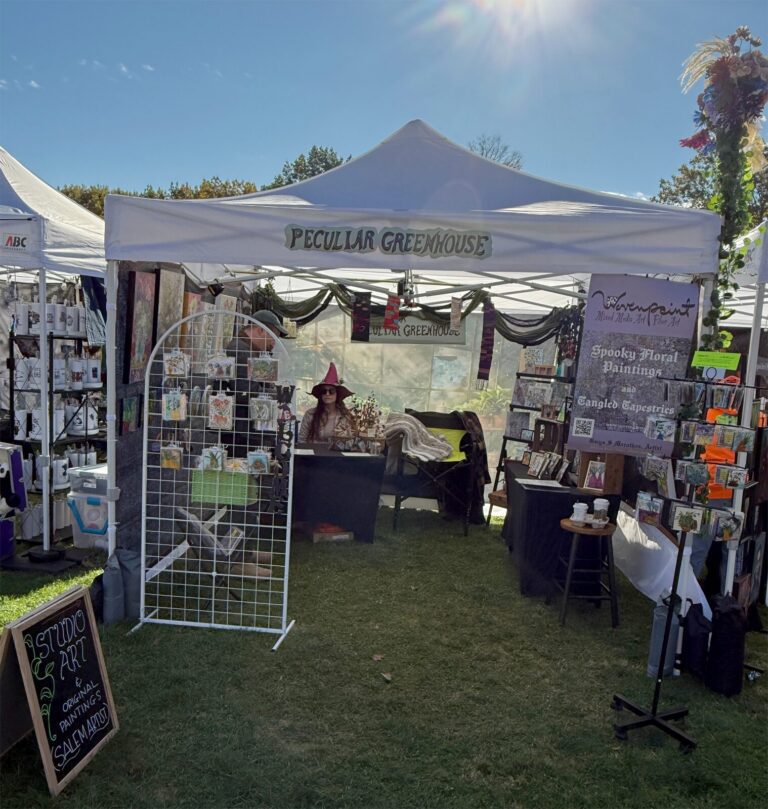 wovenpaint spooky botanical art haunted happenings marketplace salem ma booth 1 768x809
