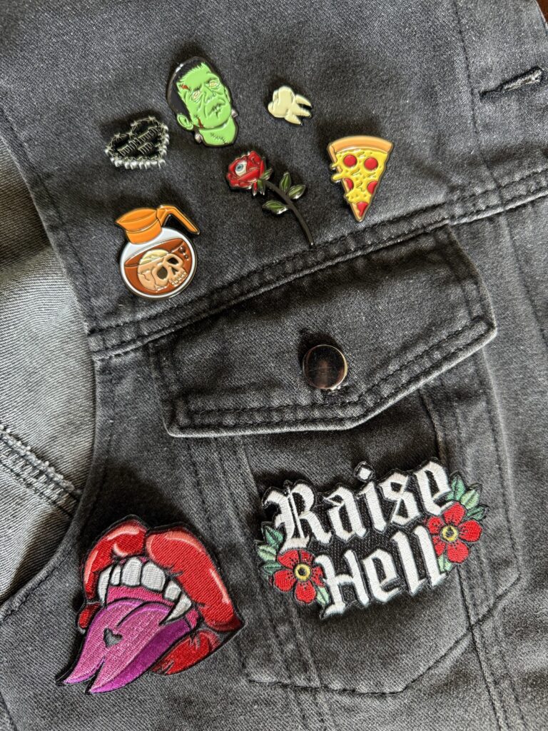 Hex Haven pins on denim from Hex Haven Co.
