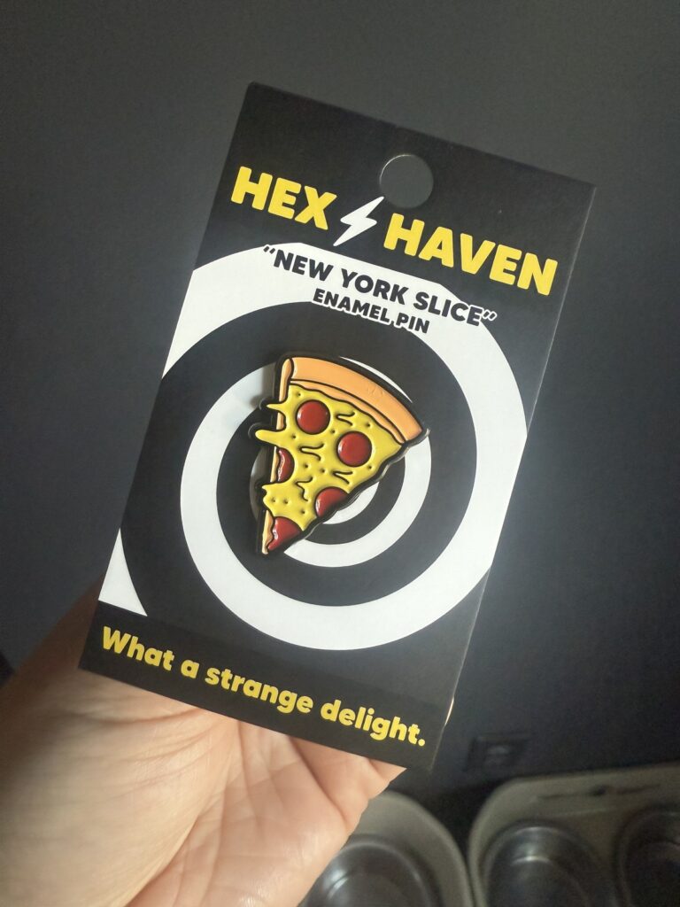 New York Slice enamel pin from Hex Haven Co.