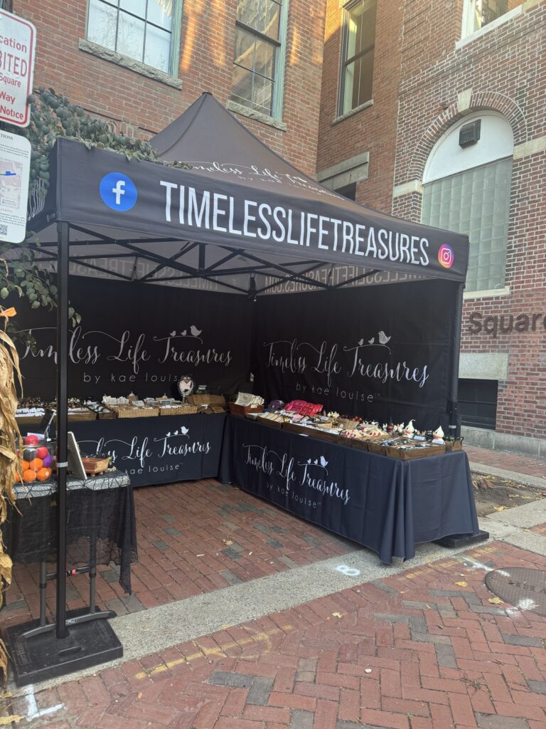 Shoppers browsing gifts at the Timeless Life Treasures booth