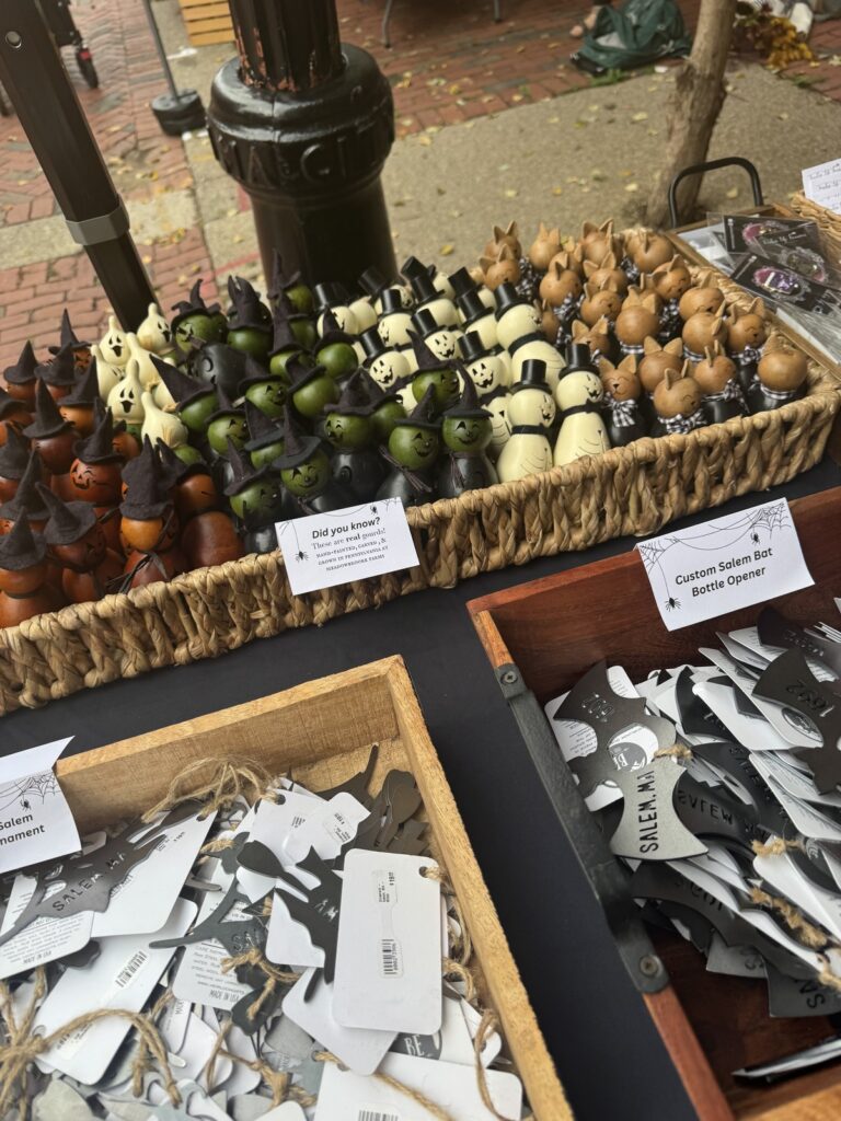 Painted Halloween gourds and Salem gifts at Timeless Life Treasures