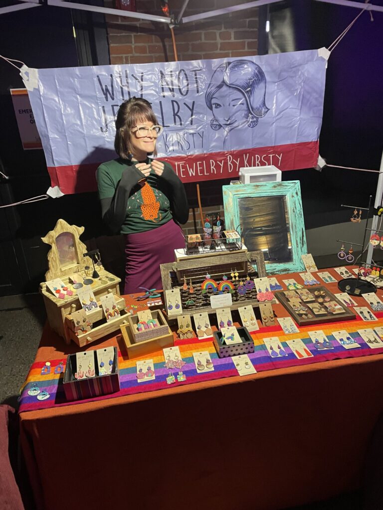 why not jewelry by kirsty polymer clay earrings haunted happenings marketplace salem ma display scaled 1 768x1024