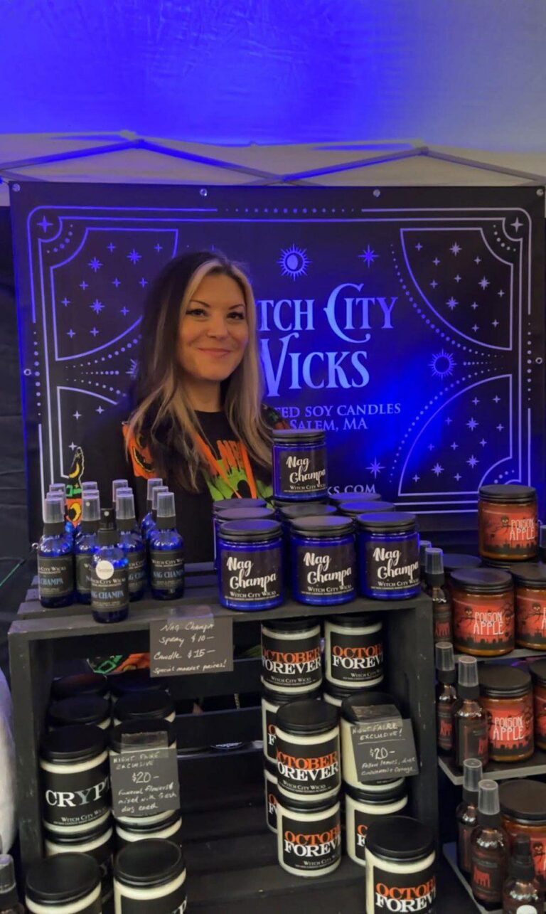 Witch City Wicks stocked candle and fragrance booth