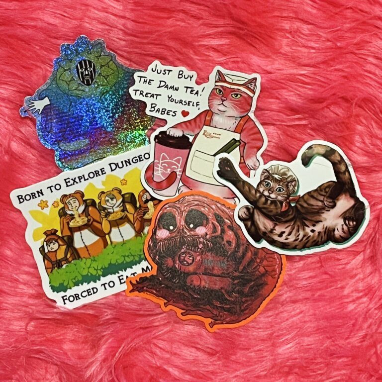 KATERI ART SHOP cat and illustrated character stickers