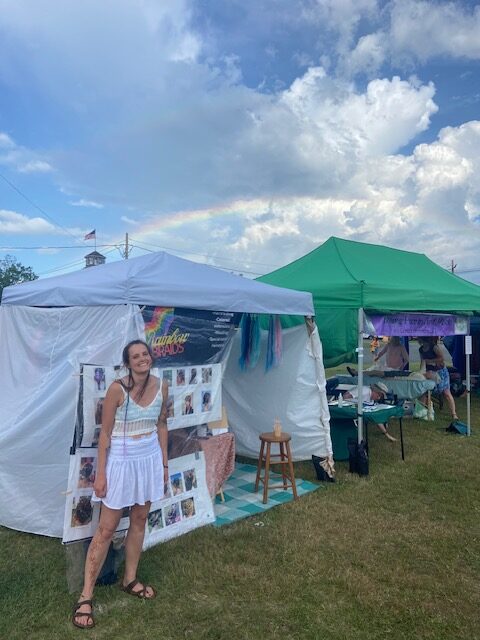 Rainbow Braids outdoor booth